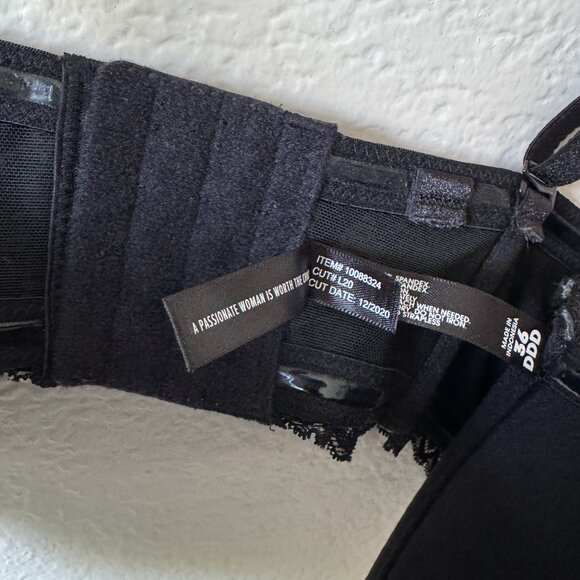 Torrid Curve Bombshell Everyday Strapless Bra 36DDD Black Lace Multiway Straps - Picture 5 of 16